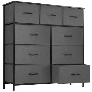 FURNIinspire Utility Storage Cabinets 9 Drawer Multi-Functional Tall Dresser Ideal for Organization in Kids Rooms and Beyond, Gray, 39.3"*11.8"*39.9" - 1 of 4
