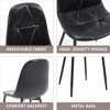 Set of 2 Upholstered Faux Leather Dining Chairs - Modern Kitchen & Dining Room Chairs with Metal Legs, High Back, Easy Assembly (Black) - 4 of 4
