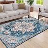 Okak Vintage Bohemia Style Large Washable Area Rug for Living Room,Bedroom,Flower Design Non-slip Rug - 2 of 4