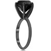 Pompeii3 5 1/2ct Black Diamond Solitaire Engagement Ring 14k Black Gold - 3 of 4