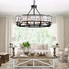 Siljoy Rustic Crystal Chandelier Led Farmhouse Ceiling Pendant Lighting Fixture Dimmable for Dining Room Kitchen Island Foyer - 2 of 4