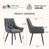 Lyngins Modern Dining Chairs with Tufted Backrest,Upholstered Kitchen Chairs with Curved Armrest Design,PU Chairs for Dining Room,Kitchen - 3 of 4