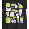 Girls' - Instant Message - Kawaii Animal Food Sticker Collage Fitted Short Sleeve Graphic T-Shirt - 2 of 4