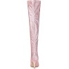 Allegra K Women's Glitter Pointed Toe Stiletto Heel Over the Knee High Boots - 4 of 4