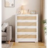 4 Drawer Dresser for Bedroom, Rattan Chest of Dressers, Modern Wood Tall Dresser with Power Outlets, Drawer Organizer Unit with Metal Handle - 4 of 4