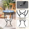 Jiallo Mosaic Art Collection Blue Daisy Accent Table - 4 of 4