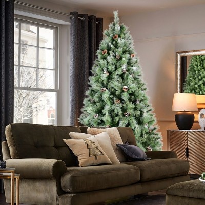 Artificial Trees Christmas with 1348 Branch Tips,Premium Frosted Pre-Decorated Artificial Holiday ,Home Decoration-Maison Boucle