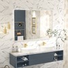 Apmir Rectangular Aluminum Alloy Framed and Tempered Glass Wall Bathroom Vanity Mirror in Matte Black/ Gold/ Silver/ Brown - 2 of 4