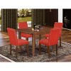 HomeStock 5-Pc Mahogany Finish Solid Wood Top-Rectangular Dining Room Set with Butterfly Leaf-Seats 4 - 2 of 4