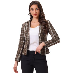 INSPIRE CHIC Women's Notched Lapel Open Front Business Casual Blazer - 1 of 4