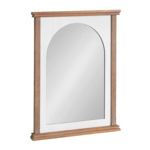 22" x 28" Brenna Wood Framed Arch Decorative Wall Mirror Brown/White - Kate & Laurel: Vintage Farmhouse Style, No Shelf - 1 of 4
