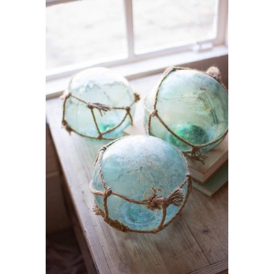 KALALOU Antique Glass Float Décor, One Size, Blue
