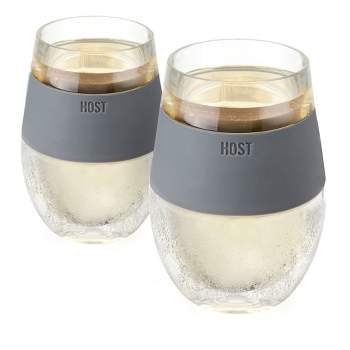Host Freeze Cooling Glasses, Freezer Gel Stemless Wine Glasses for Red &  White Wine, Insulated Glass with Silicone Band, Set of 2, 8.5 oz