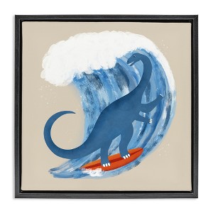 Stupell Industries Surfing Dino Brontosaurus, 18" x 18" - 1 of 4
