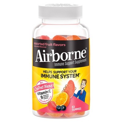 Airborne Immune Support Gummies with Vitamin C & Zinc - Assorted Fruit - 63ct