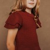 Hope & Henry Girls' Organic Double Flutter Sleeve Sweater Dress, Toddler - 3 of 4