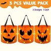 Joyfy 2/3 PCS LED Light Halloween Trick-or-Treat Bags Halloween Party Favors Birthday Decoration Orange Pumpkin Buckets Reusable Goody Candy Bucket - 2 of 4