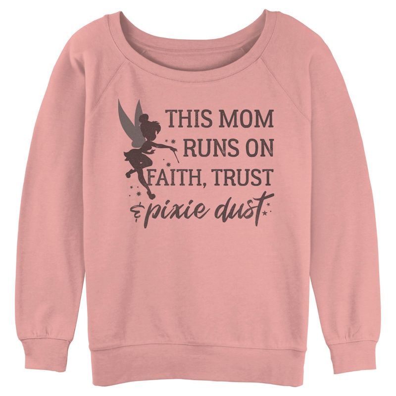 Junior's Women Peter Pan This Mom Runs on Pixie Dust Sweatshirt, 1 of 4