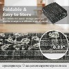 Washable Modern Floral Bordered Rug, Low-Pile Non-Slip Indoor Carpet, Stain-Resistant Floor Cover for Living Room, Bedroom, Dining, Office - 4 of 4
