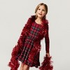 Girls Red Tartan Plaid Ruffled Twirl Dress - Posh Peanut - 3 of 4