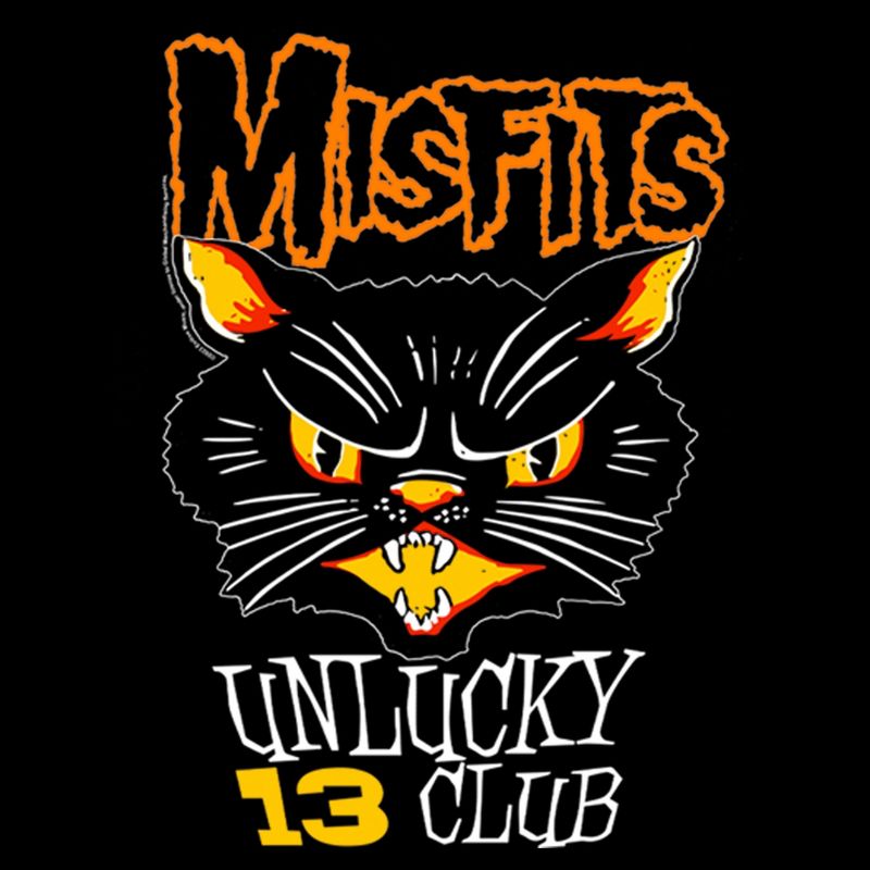 Men's Misfits Unlucky 13 Club Cat T-Shirt, 2 of 6