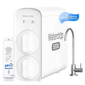 Waterdrop G5P500A Alkaline Mineral pH+ Reverse Osmosis Water System NSF 372 Certified, 8-Stage 2:1 Pure to Drain, 500GPD, Extra 1 G5P500A-CF Filter - 1 of 4