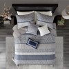 Sapphtopaz Comforter Set Bedding Comforter Set Reversible Simple Jacquard Stripe Design and Solid Color Quilt Set 6 Piece - 3 of 4