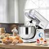 Costway Tilt-Head Stand Mixer 7.5 Quart 6 Speed 660W w/Dough Hook, Whisk & Beater Silver - 2 of 4