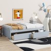 RISOKEYS Twin Platform Bed Frame with 2 Storage Drawers - Space-Saving Solid Rubber Wood Daybed for Teens & Adults,No Box Spring Needed - 2 of 4