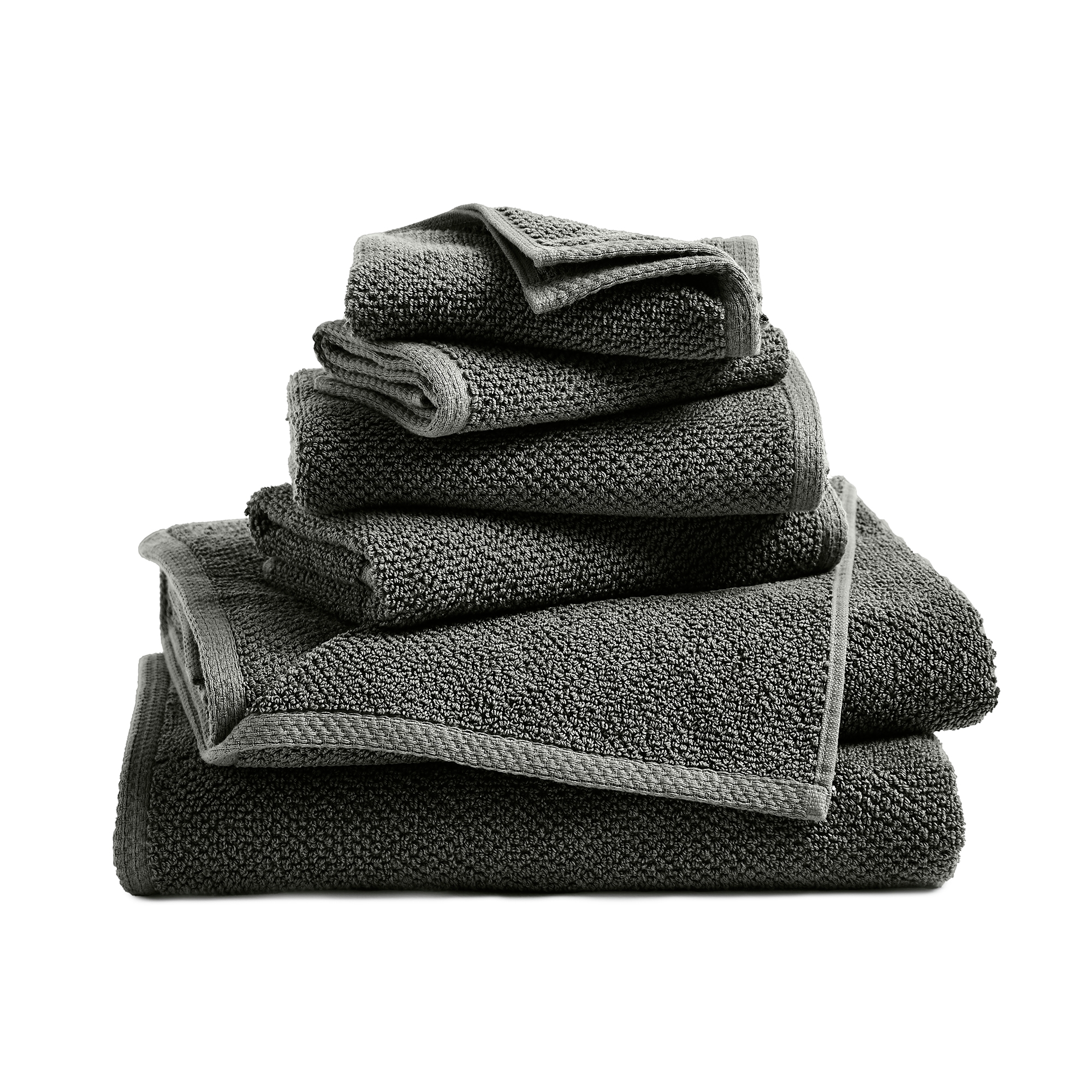 Cotton Quick Dry Loop Textured Bath Towel - Great Bay Home (Midnight, 6-Piece Set)