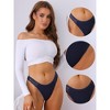 Allegra K Women's Waist Lace Low-Waisted T-Back Striped Thongs - 3 of 4