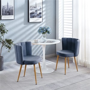Racxily Modern,Dining Chair (Set of 2)-Short Fur Cover,Comfortable Backrest,Thick Iron Wood Legs|Spacious Seat |for Dining Room/Living Room/Cafe. - 1 of 4