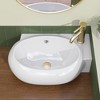 17 in. W x 11 in. D x 6 in. H Ceramic Oval Small White Wall-Mounted Bath Vessel Sink Single Bowl Right Faucet Hole - 4 of 4