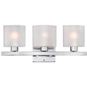 Possini Euro Design Modern Wall Light Chrome Hardwire 23 1/2" 3-Light Fixture White Linen Glass for Bedroom Bathroom Vanity Reading Living Room House - 1 of 4