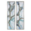 Set of 2 Elongated Modern Abstract Oil Painting,, Rectangle Framed Wall Art, 20 x 71 - 2 of 4