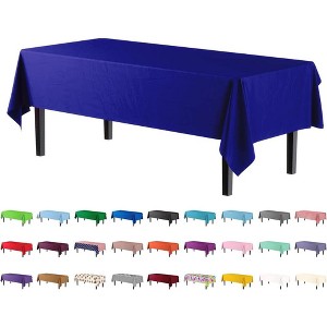 Crown Display 54 in. x 108 in. Plastic Tablecloth - 12 Pack - 1 of 4