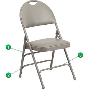 Riverstone Furniture Collection Vinyl Folding Chair Gray