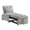 Ridstar 4-in-1 Multifunctional Convertible Single Sofa Bed with Storage Bag and Pillows For Living Room & Bedroom-Gray - 3 of 4