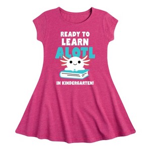 Girls' - Instant Message - Learn Alotl In Kindergarten Fit & Flair Cap Sleeve Dress - 1 of 3