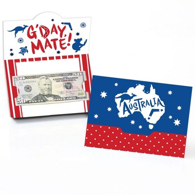 Big Dot of Happiness Australia Day - G'Day Mate Aussie Party Money and Gift Card Holders - Set of 8