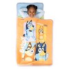 NoJo Bluey "For Real Life" Toddler Nap Mat - Includes Attached Pillow and Fleece Blanket, Orange, and Blue - 3 of 4