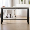 4-Piece Extra Long Counter Height Dining Table Set with 3 Stools, Pub Table with Footrests, Space-Saving Metal Frame Kitchen Bar Set for Apartment - 4 of 4