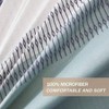 Queen Duvet Cover Set 3pc 90x90 Gray Mint Green Striped Microfiber Comforter with Zipper and Ties - Modern Chambray - 4 of 4