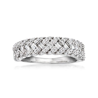 Ross-Simons 0.50 ct. t.w. Diamond Basketweave Ring in 14kt White Gold