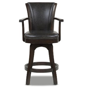 PAGED 46" High Swivel Counter and Bar Stools, Modern Upholstered with High Back and Arms Counter Height Bar Stools for Pub, Dining Room - 1 of 4