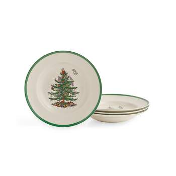 Spode Christmas Tree Soup Plates, Set of 4 - 9 Inch