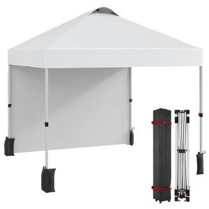 Pop Up Canopy Tent, 10 x 10 Outdoor All Season Waterproof Sun Shade with Wheeled Bag for Parties Events Camping - 1 of 4