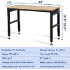 48x20 Adjustable Workbench with Power Outlets, Rubberwood Top, 4 Locking Wheels, 2000 lb Capacity, 29.5–38.4 in Height for Garage, Workshop, Home - 2 of 4