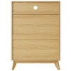 43 Inch Tall Fluted 4-Drawer Chest with Open Shelf, Modern Wooden Storage Cabinet for Bedroom, Living Room, Entryway - 4 of 4