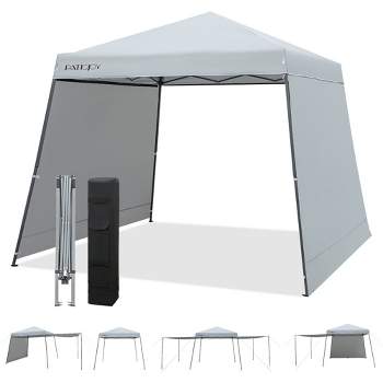 Tangkula Patio 10 x 10FT Instant Pop-up Canopy Folding Tent w/ Sidewalls & Awnings Outdoor